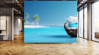 coconut on the beach Wall mural