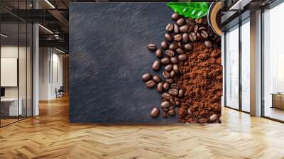 cup of coffee with beans Wall mural