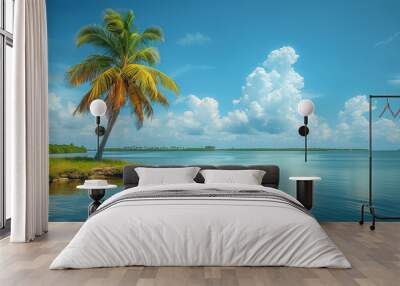 tropical island with palm trees Wall mural