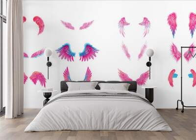 set of pink wings Wall mural