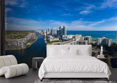 Aerial view panorama of Fort Lauderdale Wall mural