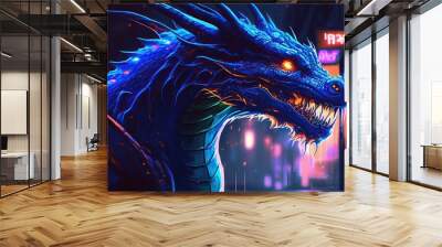 dragon colored illustration Wall mural