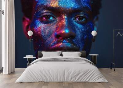 gay man with colors posing Wall mural