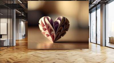 heart isolated with a plain banner background, with space for text, pink and red colors Wall mural