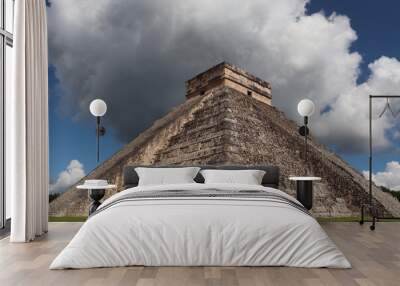 Mexico Chichen Itza Maya Ruins - The El Castillo pyramid Wall mural