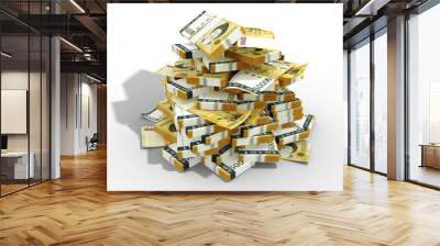 3d rendering of Stacks of South Korean won notes. bundles of South Korea currency bills isolated on transparent background
 Wall mural