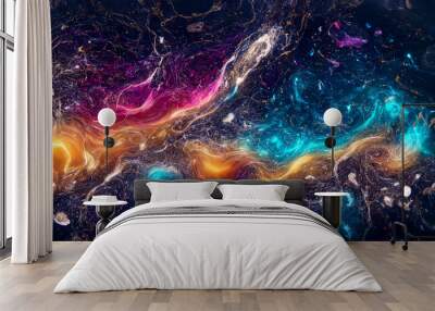 Abstract effect wallpaper graphic design of universe galaxy liquid powder  Wall mural