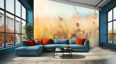 Beautiful garden with blur background. Blurred Summer Background Free Space  Wall mural