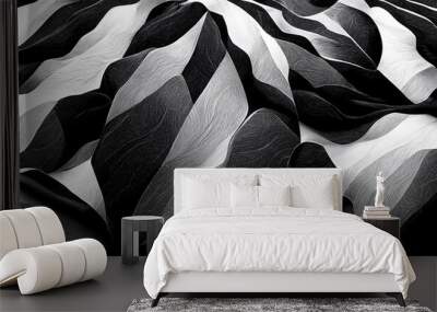 Vibrant black and white colors abstract wallpaper design Wall mural