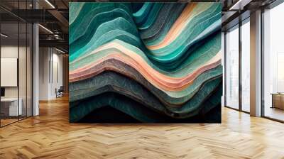 Vibrant teal colors abstract wallpaper design Wall mural