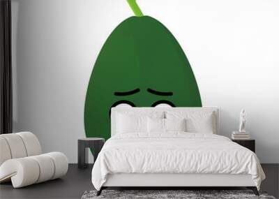 avocado icon emoji vector illustration. Illustration avocado isolated on white backgrounds Wall mural