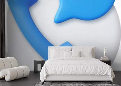 3d Phone handset with speech bubble. Wall mural