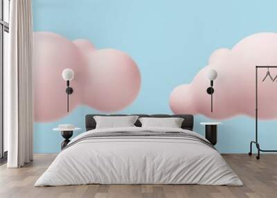 3d realistic simple clouds Wall mural