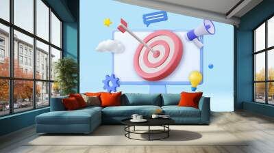 3d Seo optimization and smm concept. Wall mural