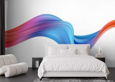 3d Wave Liquid shape color background. Wall mural