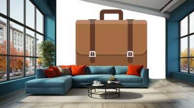 business Briefcase with lock icon isolated on white background. vector illustration in flat style Wall mural