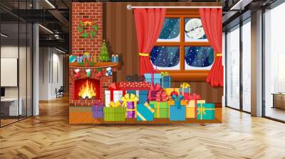 Christmas interior of room Wall mural