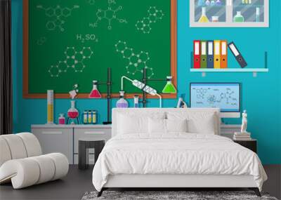 Laboratory equipment, jars, beakers, flasks, Wall mural