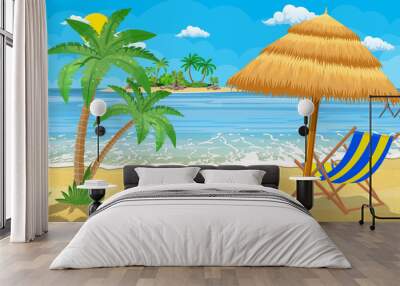 Landscape of wooden chaise lounge, Wall mural