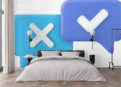 tick check mark and cross mark symbols Wall mural