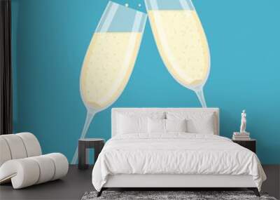 Two champagne glasses. Wall mural