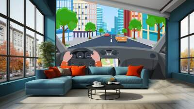 Vehicle salon, inside car driver Wall mural