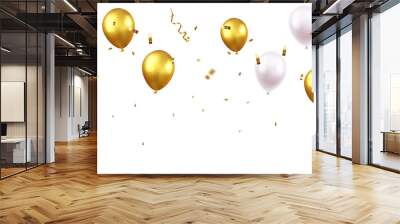 white gold balloons Wall mural