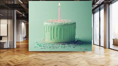 The Birthday Cake Candle Wall mural