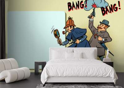 Detective Holmes and Dr. Watson Wall mural