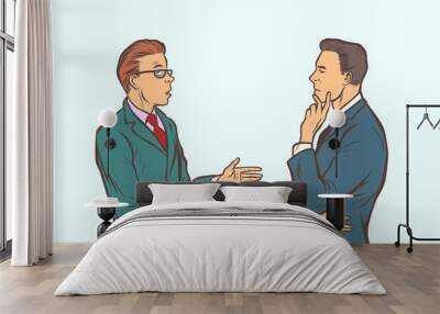 two businessmen brainstorming. collaboration teamwork Wall mural