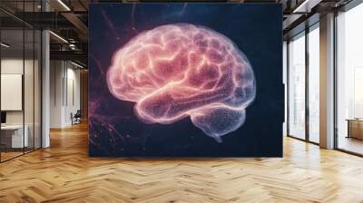 Digital Brain Illustration Wall mural