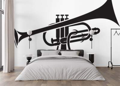 Brass Brilliance Trumpet Vector Symbol Sonic Serenade Musical Trumpet Icon Design Wall mural