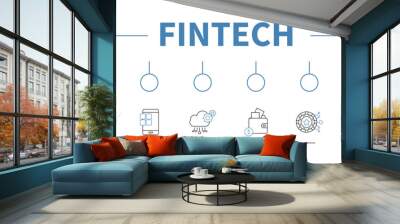 fintech banner web icon vector illustration concept Wall mural