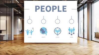 People banner web icon vector illustration concept Wall mural