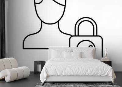 security concept line icon. Simple element illustration. security concept outline symbol design. Wall mural