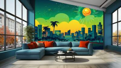 background for brazilian independence day celebration Wall mural