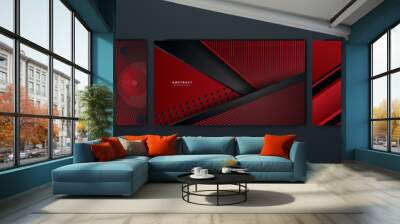 Abstract black and red background Wall mural