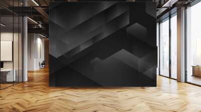 Abstract black background. Vector abstract graphic design banner pattern background template. Wall mural