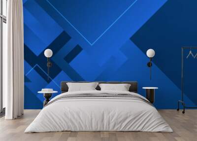 Abstract blue geometric banner design background Wall mural