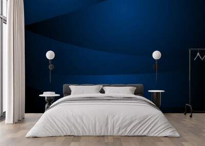 Abstract business technology background dark blue wave with modern corporate concept. Wall mural