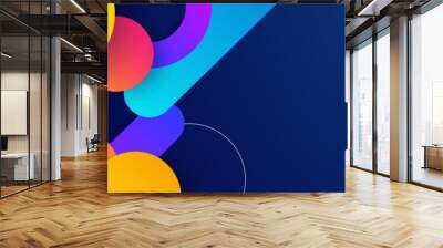 abstract circle colorful banner background. color gradient abstract background with dynamic wave lin Wall mural