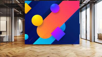 abstract colorful banner background. color gradient abstract background with dynamic wave line effec Wall mural