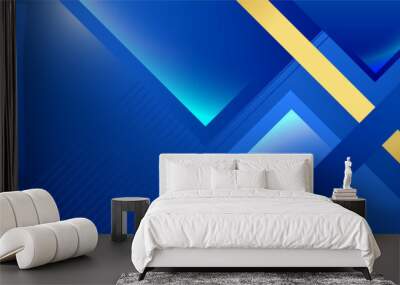 Abstract gold and blue luxury background Wall mural