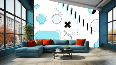 Abstract minimalist geometric shapes on white background Wall mural