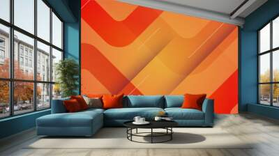 Abstract orange colorful polygon banner design template. Colorful tech web banner with geometric shapes backdrop and gradient colors. Vector graphic design banner pattern presentation background. Wall mural