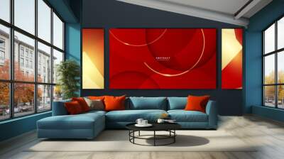 Abstract red and gold luxury background Wall mural