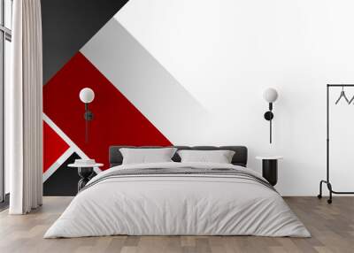 Abstract red black grey vector background, for design brochure, website, flyer. Geometric white wallpaper for certificate, presentation, landing page Wall mural