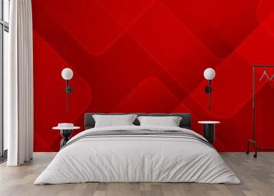 Abstract red deometric banner design background Wall mural