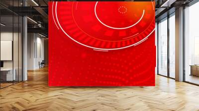 Abstract red futuristic technology network science AI hi tech banner background. Vector abstract graphic design banner pattern background web template. Wall mural