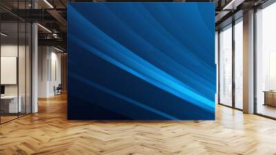 Abstract shiny bright blue waves banner design Wall mural